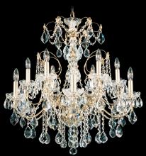  1712-51 - Century 12 Light 120V Chandelier in Black with Heritage Handcut Crystal