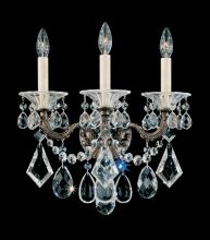  5002-76S - La Scala 3 Light 120V Wall Sconce in Heirloom Bronze with Clear Crystals from Swarovski