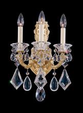  5071-48S - La Scala 3 Light 120V Wall Sconce in Antique Silver with Clear Crystals from Swarovski