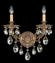  5642-23H - Milano 2 Light 120V Wall Sconce in Etruscan Gold with Heritage Handcut Crystal