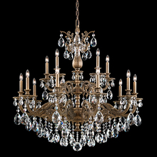  5685-22H - Milano 15 Light 120V Chandelier in Heirloom Gold with Clear Heritage Handcut Crystal