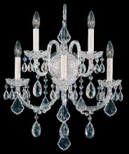  6806-40H - Olde World 5 Light 120V Wall Sconce in Polished Silver with Heritage Handcut Crystal