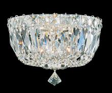  5890-40O - Petit Crystal Deluxe 3 Light 120V Semi-Flush Mount in Polished Silver with Optic Crystal