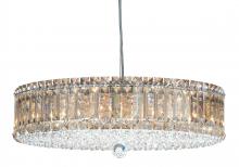  6672O - Plaza 15 Light 120V Pendant in Polished Stainless Steel with Optic Crystal