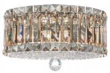  6694O - Plaza 4 Light 120V Flush Mount in Polished Stainless Steel with Optic Crystal