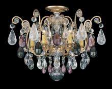  3584-76AD - Renaissance Rock Crystal 6 Light 120V Semi-Flush Mount in Heirloom Bronze with Amethyst & Black Di