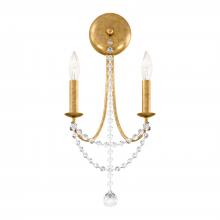  RJ1002N-22O - Verdana 2 Light 120V Wall Sconce in Heirloom Gold with Optic Crystal