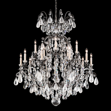  3573-76OS - Renaissance Rock Crystal 16 Light 120V Chandelier in Heirloom Bronze with Olivine & Smoke Quartz C