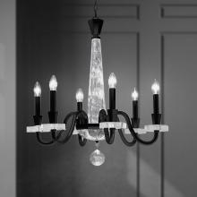  S9327-48OH - Amadeus 6 Light 120V Chandelier in Antique Silver with Optic Haze Quartz