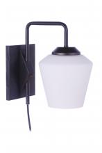  56761P-FB - Rive 1 Light Plug-In Wall Sconce in Flat Black