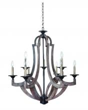  35129-WP - Winton 9 Light Chandelier in Weathered Pine/Bronze