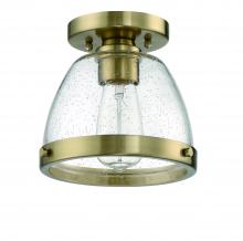  X1408-SB - Lodie 1 Light 7.5" Flushmount in Satin Brass