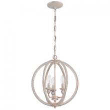  1043C-ATL - 3 Light Mini Chandelier in Antique Linen