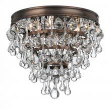  135-VZ - Calypso 3 Light Crystal Teardrop Vibrant Bronze Flush Mount