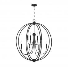  2246-BF_NOSHADE - Libby Langdon Sylvan 8 Light Black Forged Chandelier