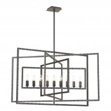  337-RS - Capri 9 Light Raw Steel Chandelier