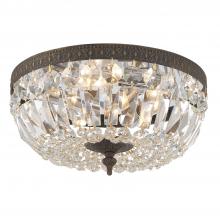  712-EB-CL-I - Crystorama 3 Light Clear Italian Crystal English Bronze Flush Mount