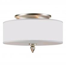  9503-SN - Luxo 3 Light Drum Shade Satin Nickel Flush Mount