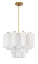  ADD-306-AG-WH - Addis 6 Light Aged Brass Chandelier