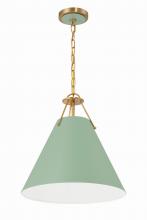  XAV-B8305-VG-GR - Xavier 3 Light Vibrant Gold + Green Pendant