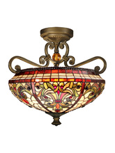  TH13090 - Baroque Tiffany Semi Flush Mount