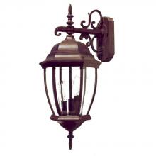  5012BW - Wexford Collection Wall-Mount 3-Light Outdoor Burled Walnut Light Fixture