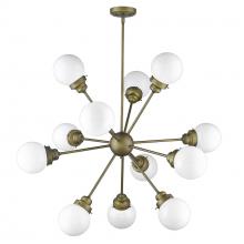  IN21225RB - Portsmith 12-Light Raw Brass Chandelier