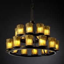  GLA-8767-16-GLDC-MBLK - Dakota 21-Light 2-Tier Ring Chandelier