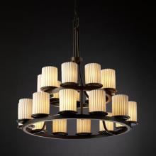  POR-8767-10-BMBO-DBRZ - Dakota 21-Light 2-Tier Ring Chandelier