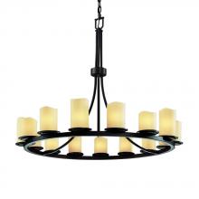  CNDL-8715-14-CREM-MBLK - Dakota 15-Light 1-Tier Ring Chandelier