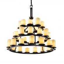  CNDL-8712-14-CREM-MBLK-LED36-25200 - Dakota 36-Light 3-Tier Ring LED Chandelier