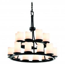  CNDL-8767-14-CREM-MBLK-LED21-14700 - Dakota 21-Light 2-Tier Ring LED Chandelier