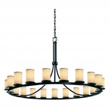  FAB-8716-10-CREM-MBLK-LED21-14700 - Dakota 21-Light 1-Tier Ring LED Chandelier