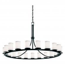  FAB-8716-10-WHTE-MBLK-LED21-14700 - Dakota 21-Light 1-Tier Ring LED Chandelier