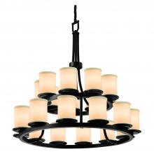  FAB-8767-10-CREM-MBLK-LED21-14700 - Dakota 21-Light 2-Tier Ring LED Chandelier