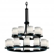  FSN-8767-10-WEVE-MBLK-LED21-14700 - Dakota 21-Light 2-Tier Ring LED Chandelier