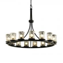  GLA-8715-16-CLRT-MBLK-LED15-10500 - Dakota 15-Light 1-Tier Ring LED Chandelier