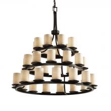  POR-8712-10-WAVE-MBLK-LED36-25200 - Dakota 36-Light 3-Tier Ring LED Chandelier