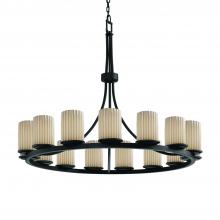  POR-8715-10-PLET-MBLK - Dakota 15-Light 1-Tier Ring Chandelier