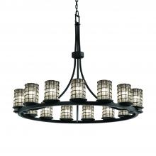  WGL-8715-10-GRCB-MBLK - Dakota 15-Light 1-Tier Ring Chandelier