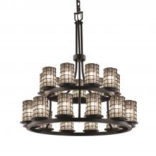  WGL-8767-10-GRCB-MBLK-LED21-14700 - Dakota 21-Light 2-Tier Ring LED Chandelier