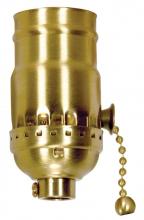  80/1026 - On-Off Pull Chain Socket; 1/8 IPS; 3 Piece Stamped Solid Brass; Polished Brass Finish; 660W; 250V