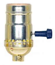  80/1193 - On-Off Turn Knob Socket With Removable Knob; 1/8 IPS; Aluminum; Brite Gilt Finish; 250W; 250V; With