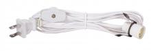  80/1785 - 8 Foot #18 SPT-1 White Cord, Switch, And Plug (Switch 17" From Socket)