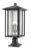  554PHXLR-533PM-BK - 3 Light Outdoor Pier Mounted Fixture