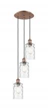  113B-3P-AC-G352 - Candor - 3 Light - 11 inch - Antique Copper - Cord Hung - Multi Pendant