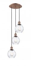  113B-3P-AC-G362 - Waverly - 3 Light - 13 inch - Antique Copper - Cord Hung - Multi Pendant