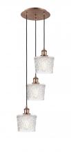  113B-3P-AC-G402 - Niagara - 3 Light - 13 inch - Antique Copper - Cord Hung - Multi Pendant