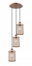  113B-3P-AC-M18-AC - Nestbrook - 3 Light - 11 inch - Antique Copper - Cord hung - Multi Pendant