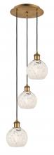 Innovations Lighting 113B-3P-BB-G1216-6WM - White Mouchette - 3 Light - 13 inch - Brushed Brass - Cord Hung - Multi Pendant